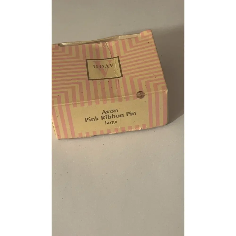 Avon Pink Ribbon Vintage Lapel Pin Tie Tack Brooch - Cancer Cause Awareness Pin